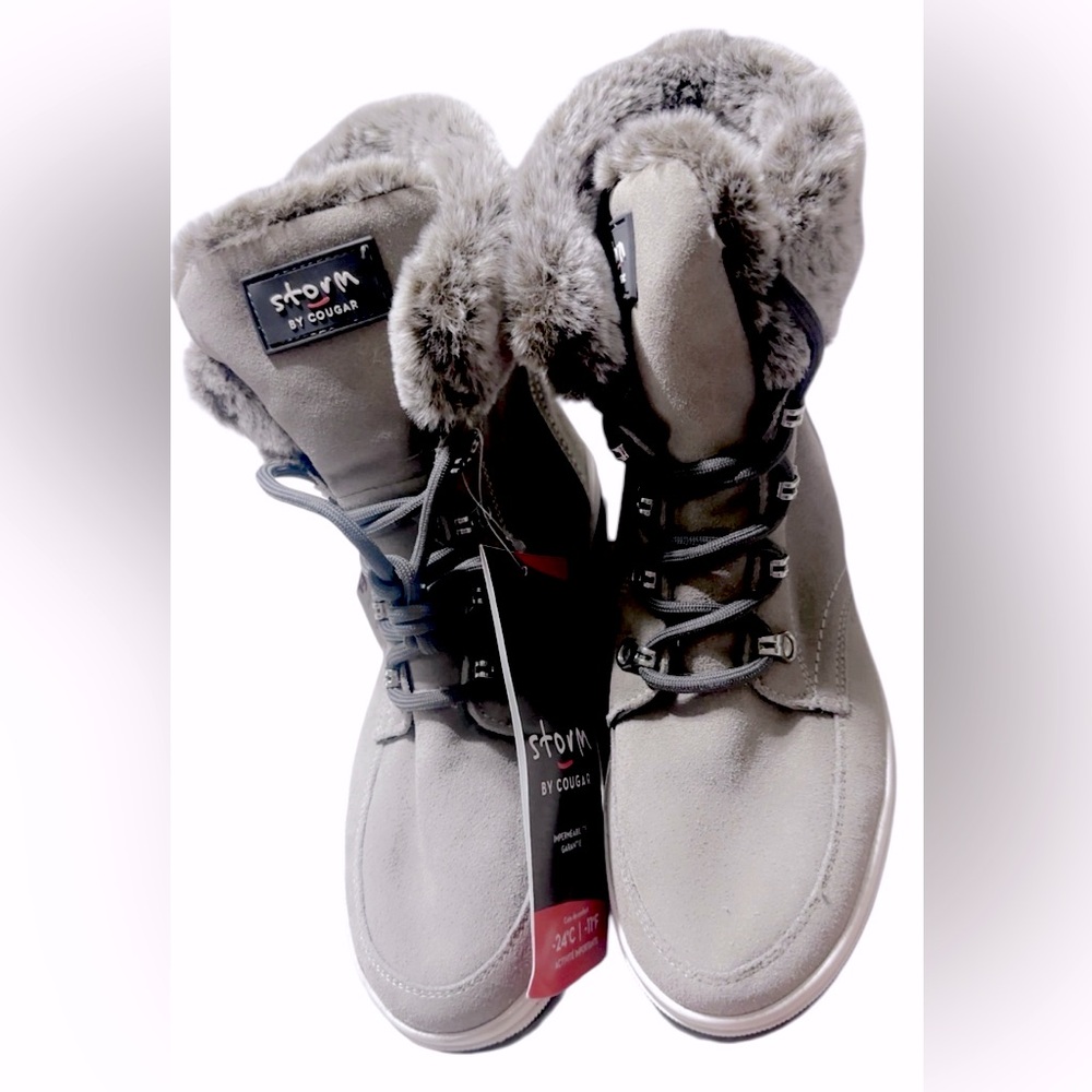 Cougar Waterproof Suede Lace-Up Ankle Boots Size: 8 EUR 38.5 SUPER COMFY!! NWT - Picture 6 of 9